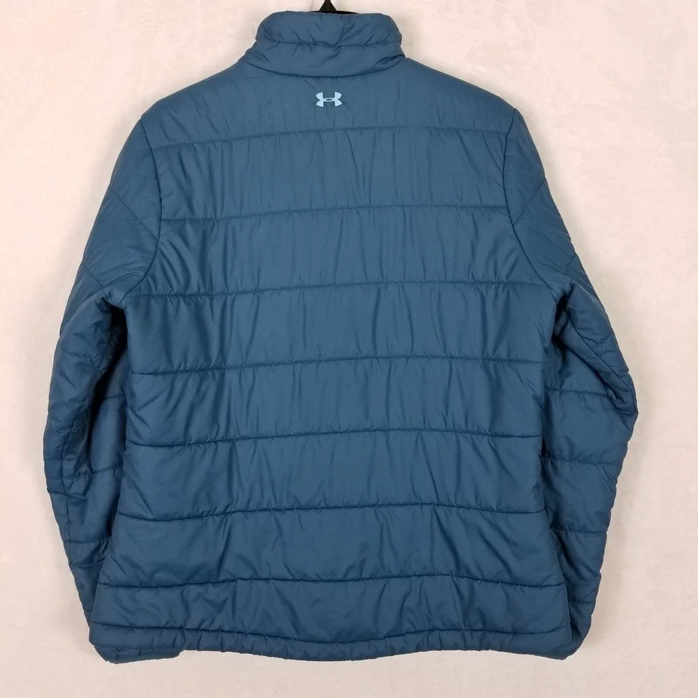 Under Armour Puffer Jacket Men XL Blue ColdGear Infrared Insulated Quilted Zip